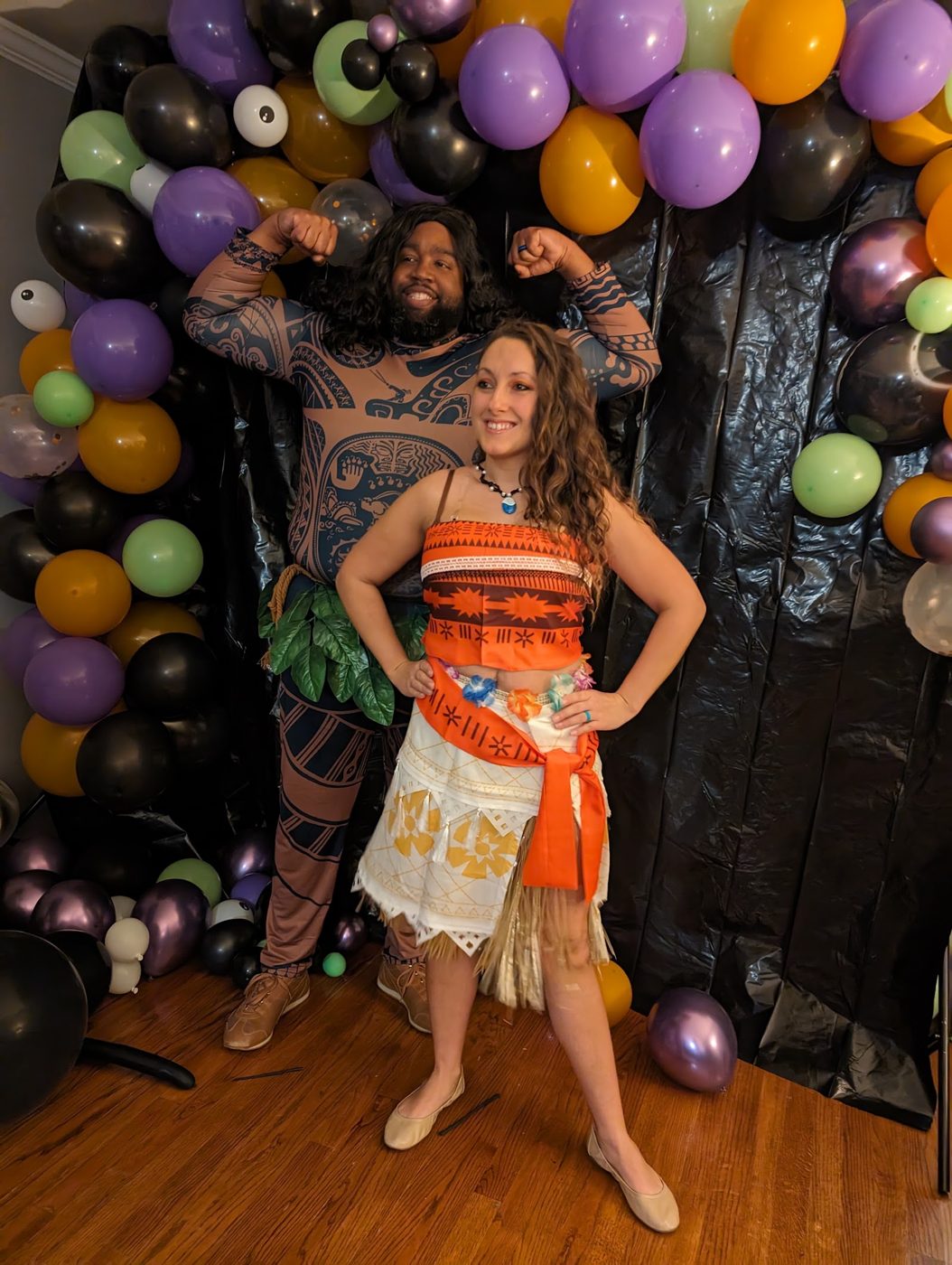 Moana and Maui striking a pose